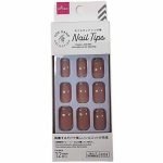 Daiso Nail tips (hand, silver French smoky beige)